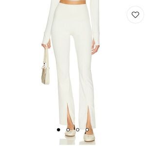 Beach Riot Alani Split Hem Flare Pants in Snow Cloud Waffle Knit Size S